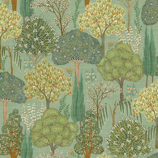 Persian Oasis Wallpaper - Sage Green